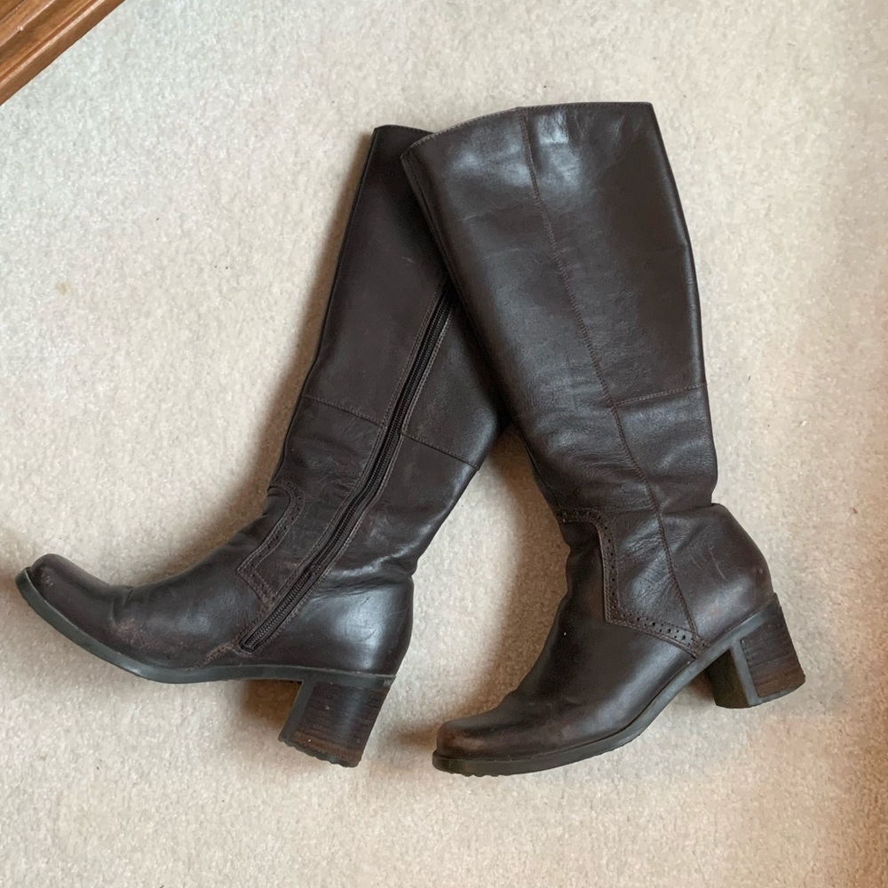 Heeled Tall Leather Boots